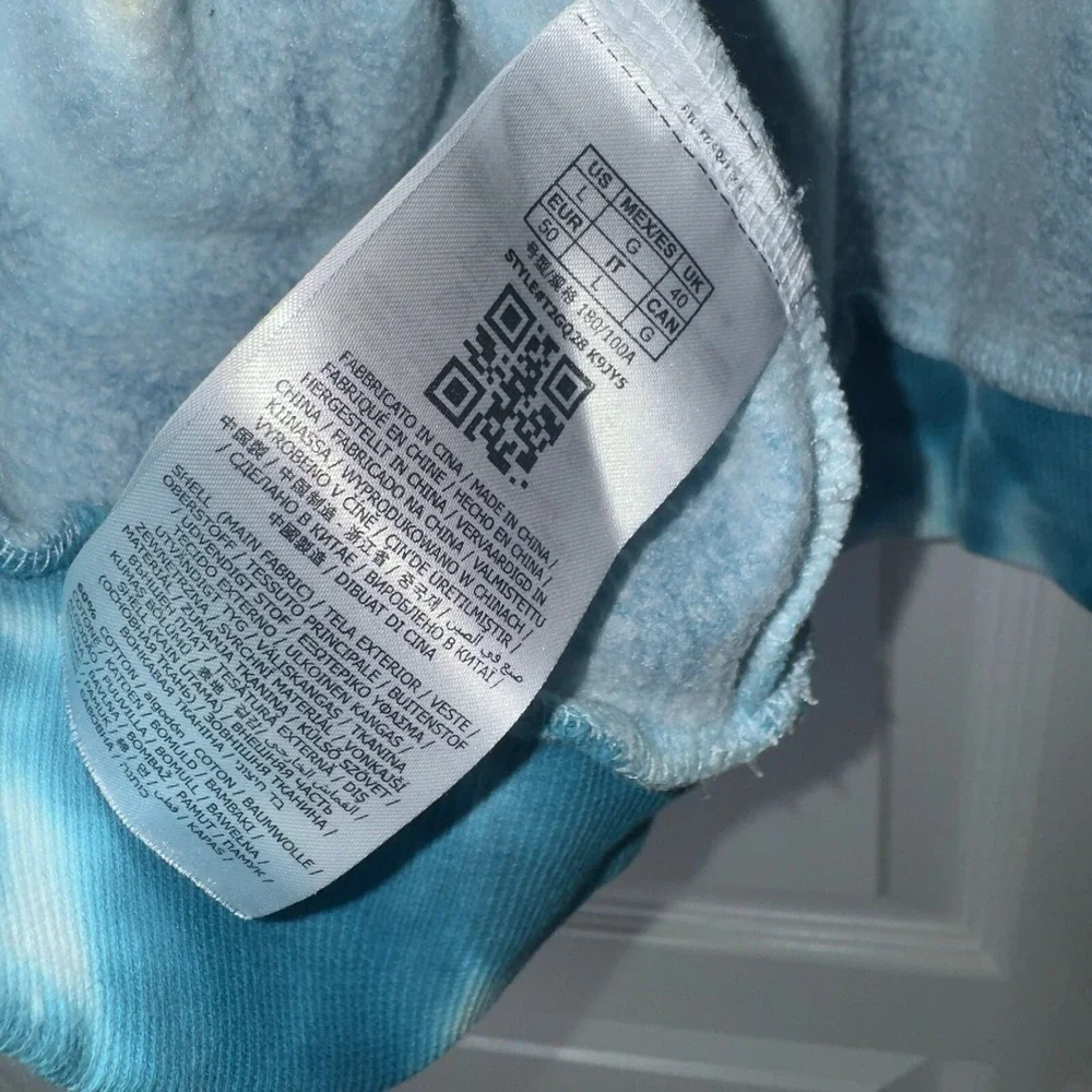 Guess Hoodie Mens Large Multi Tie Dye Fleece Lined Gorpcore Skater‎ Drawstring